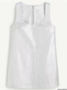 H&M Shimmery Silver Sleeveless Denim Mini Dress